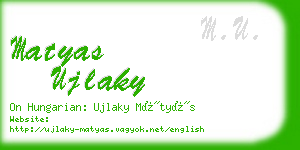 matyas ujlaky business card